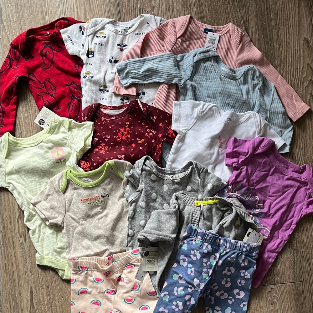 Enfant Girl Clothing Bundle 13 Pieces Old Navy Carters Walmart 0-12 Months